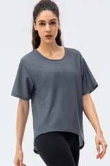 Round Neck Short Sleeve Active T-Shirt