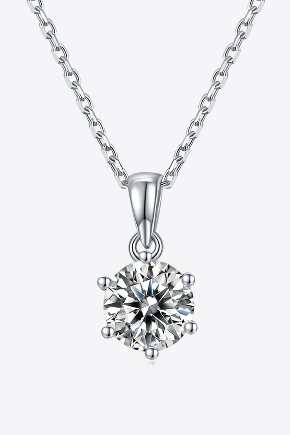 1 Carat Moissanite 925 Sterling Silver Necklace - Admiresty