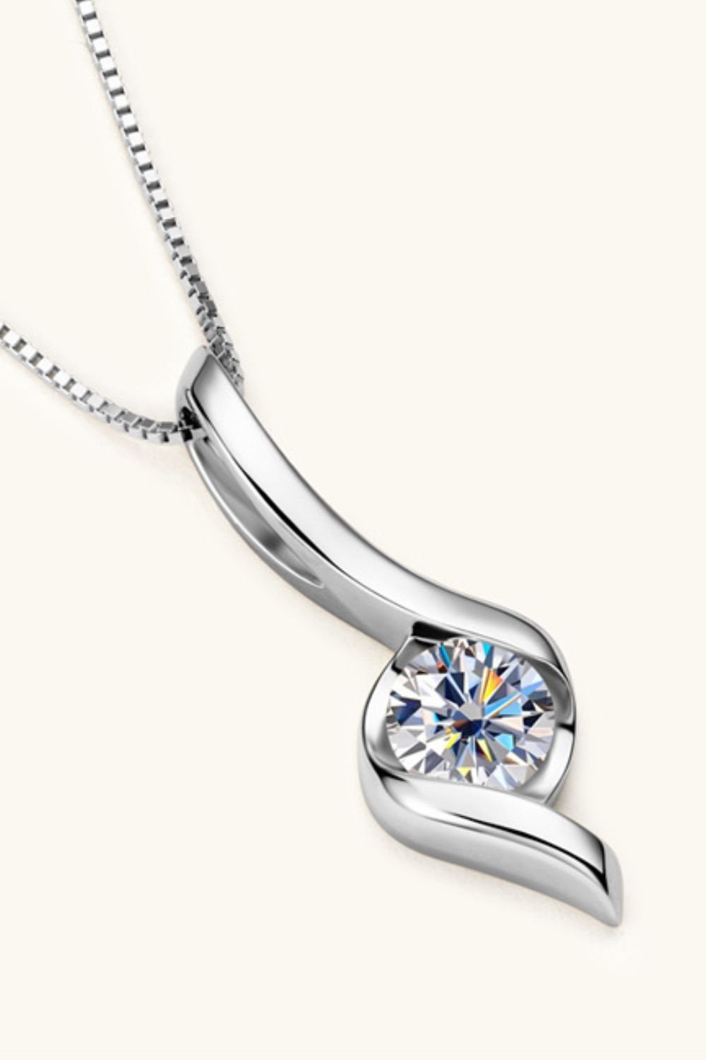 1 Carat Moissanite 925 Sterling Silver Necklace - Admiresty