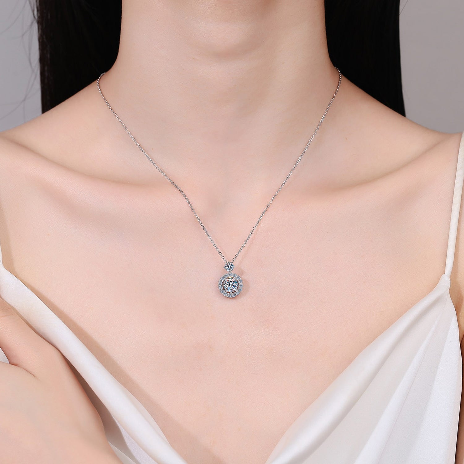 1 Carat Moissanite 925 Sterling Silver Necklace - Admiresty