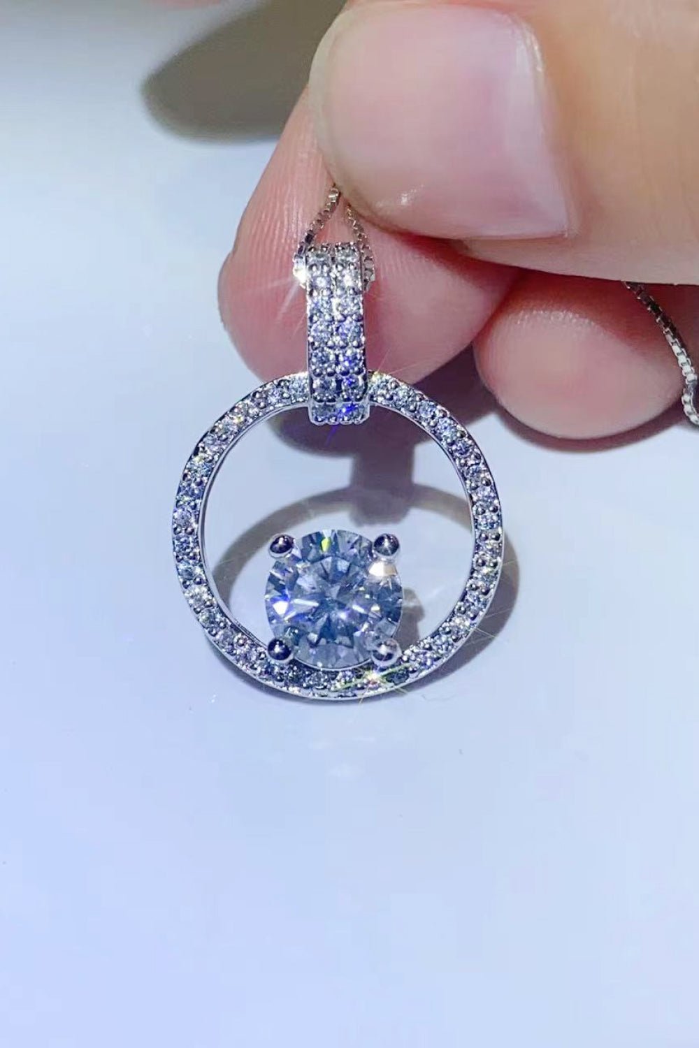 1 Carat Moissanite 925 Sterling Silver Necklace - Admiresty