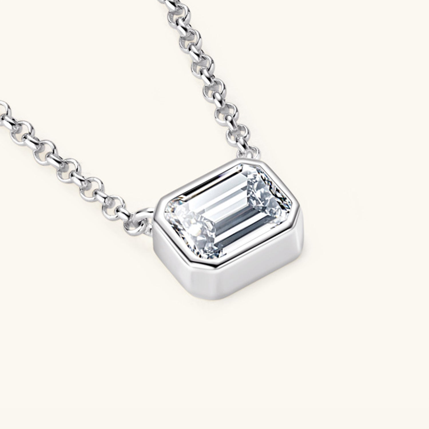 1 Carat Moissanite 925 Sterling Silver Pendant Necklace - Admiresty