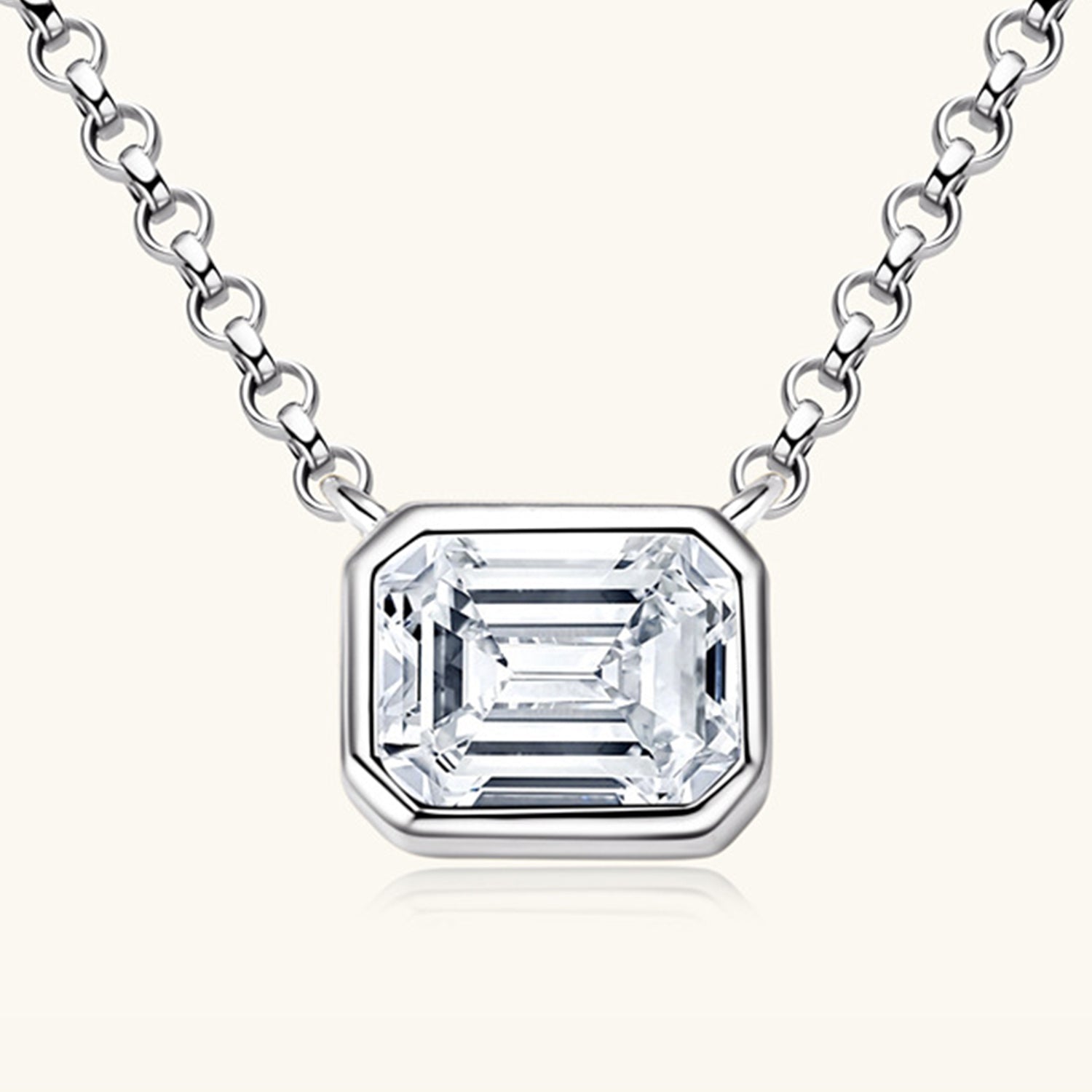 1 Carat Moissanite 925 Sterling Silver Pendant Necklace - Admiresty