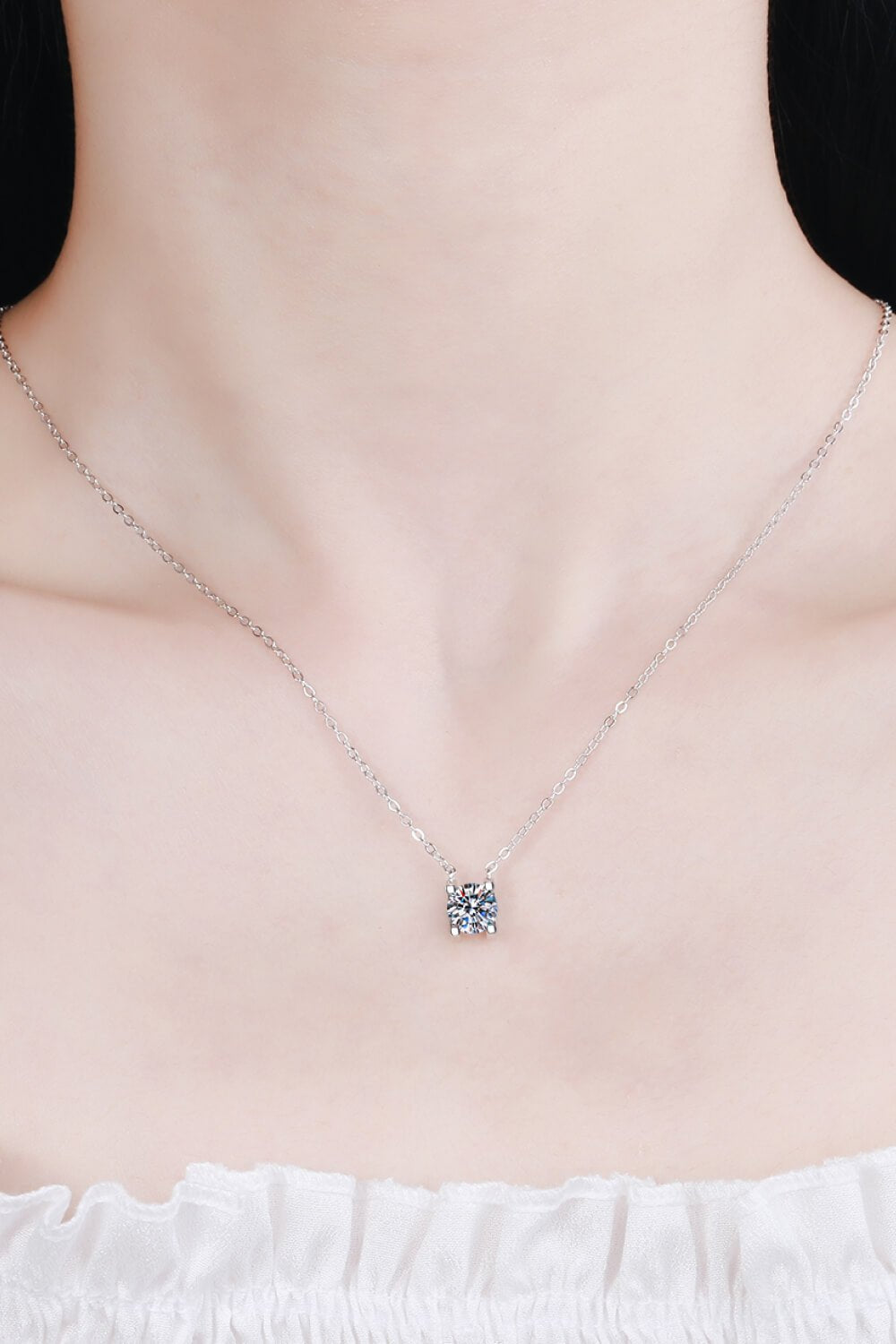 1 Carat Moissanite Chain Necklace - Admiresty