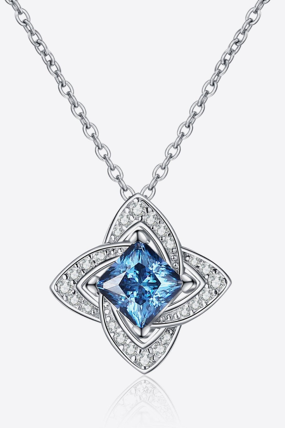 1 Carat Moissanite Floral Pendant Necklace - Admiresty