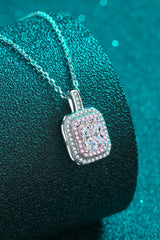 1 Carat Moissanite Geometric Pendant Chain Necklace - Admiresty