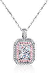 1 Carat Moissanite Geometric Pendant Chain Necklace - Admiresty