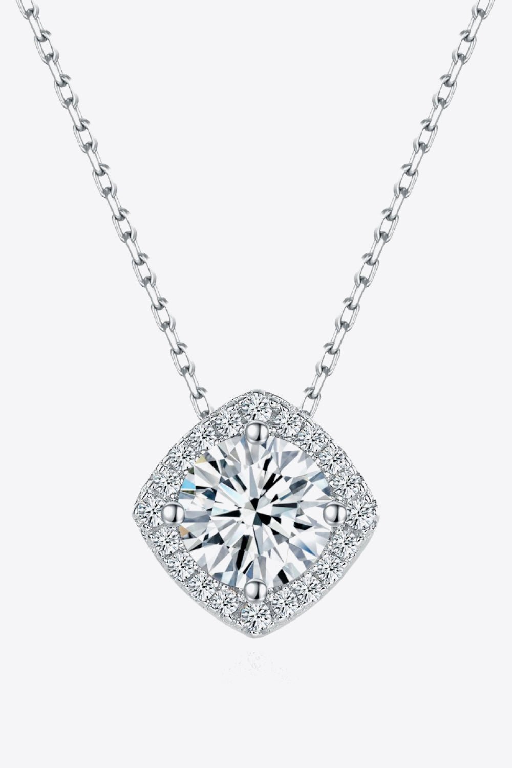 1 Carat Moissanite Geometric Pendant Necklace - Admiresty