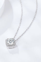 1 Carat Moissanite Geometric Pendant Necklace - Admiresty