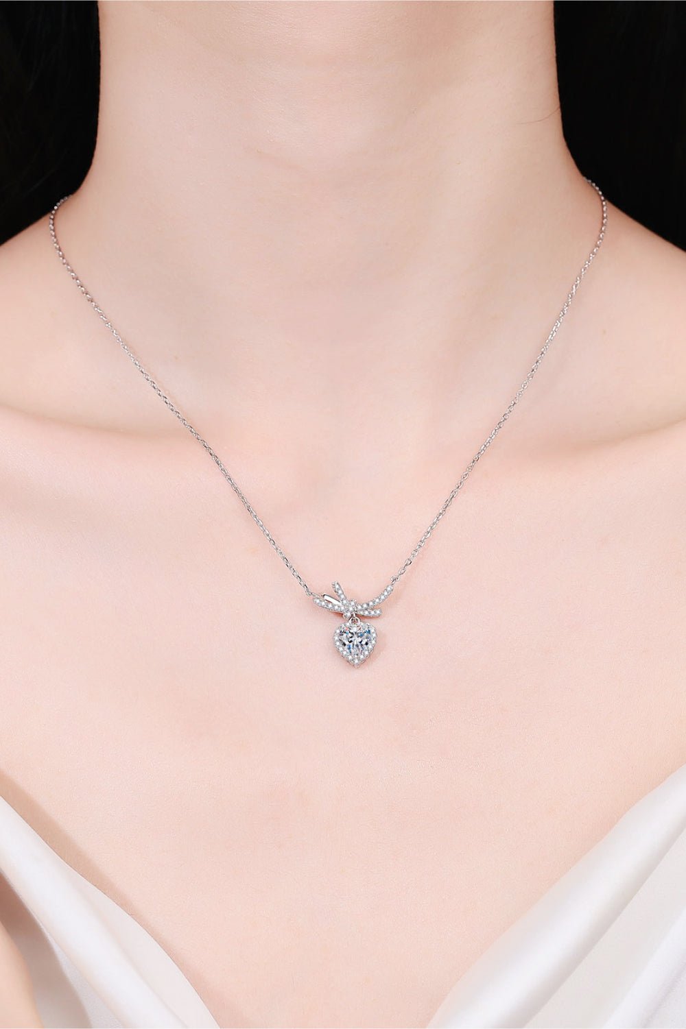 1 Carat Moissanite Heart Pendant Necklace - Admiresty