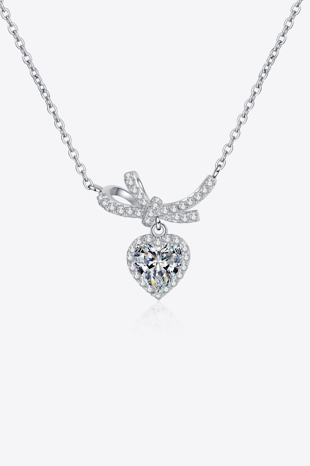 1 Carat Moissanite Heart Pendant Necklace - Admiresty