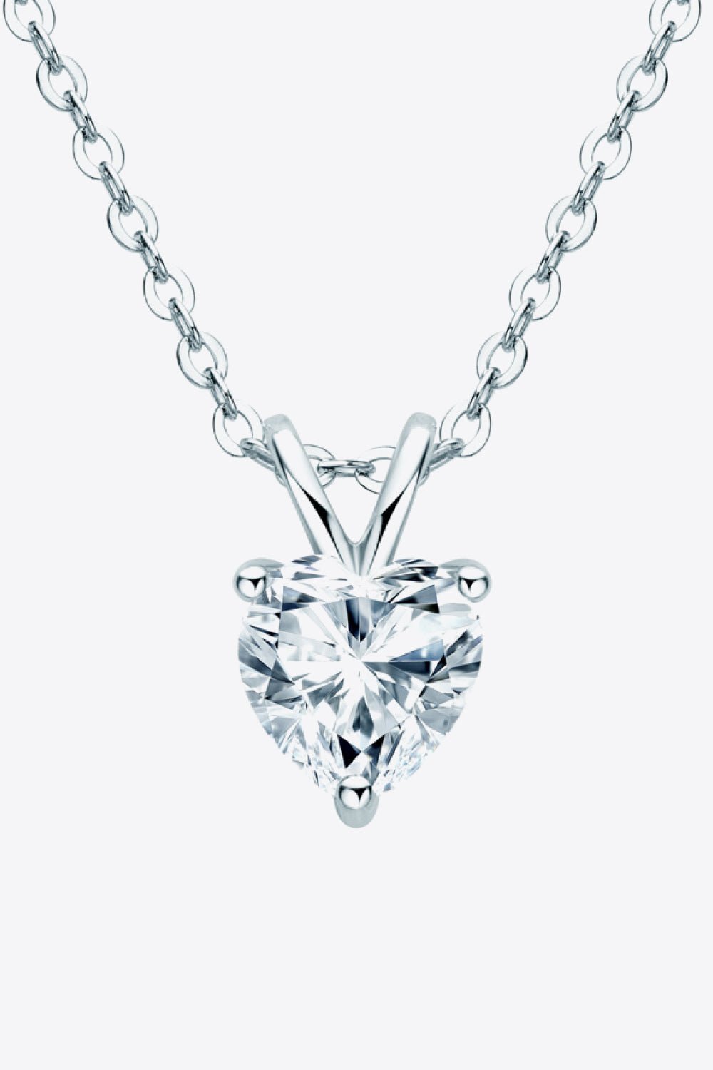 1 Carat Moissanite Heart - Shaped Pendant Necklace - Admiresty