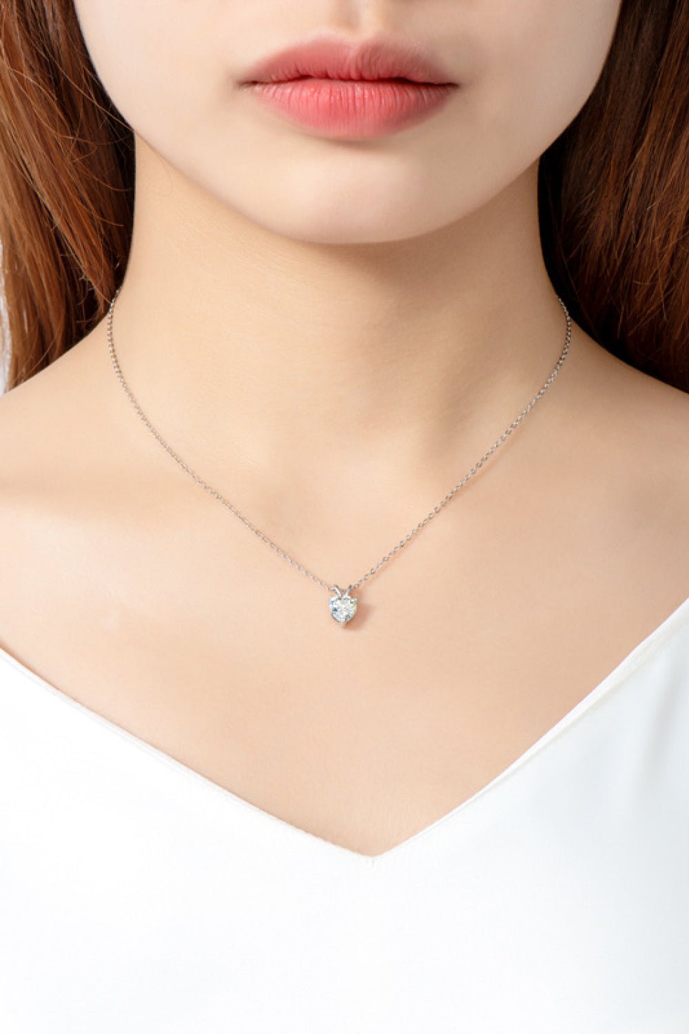 1 Carat Moissanite Heart - Shaped Pendant Necklace - Admiresty