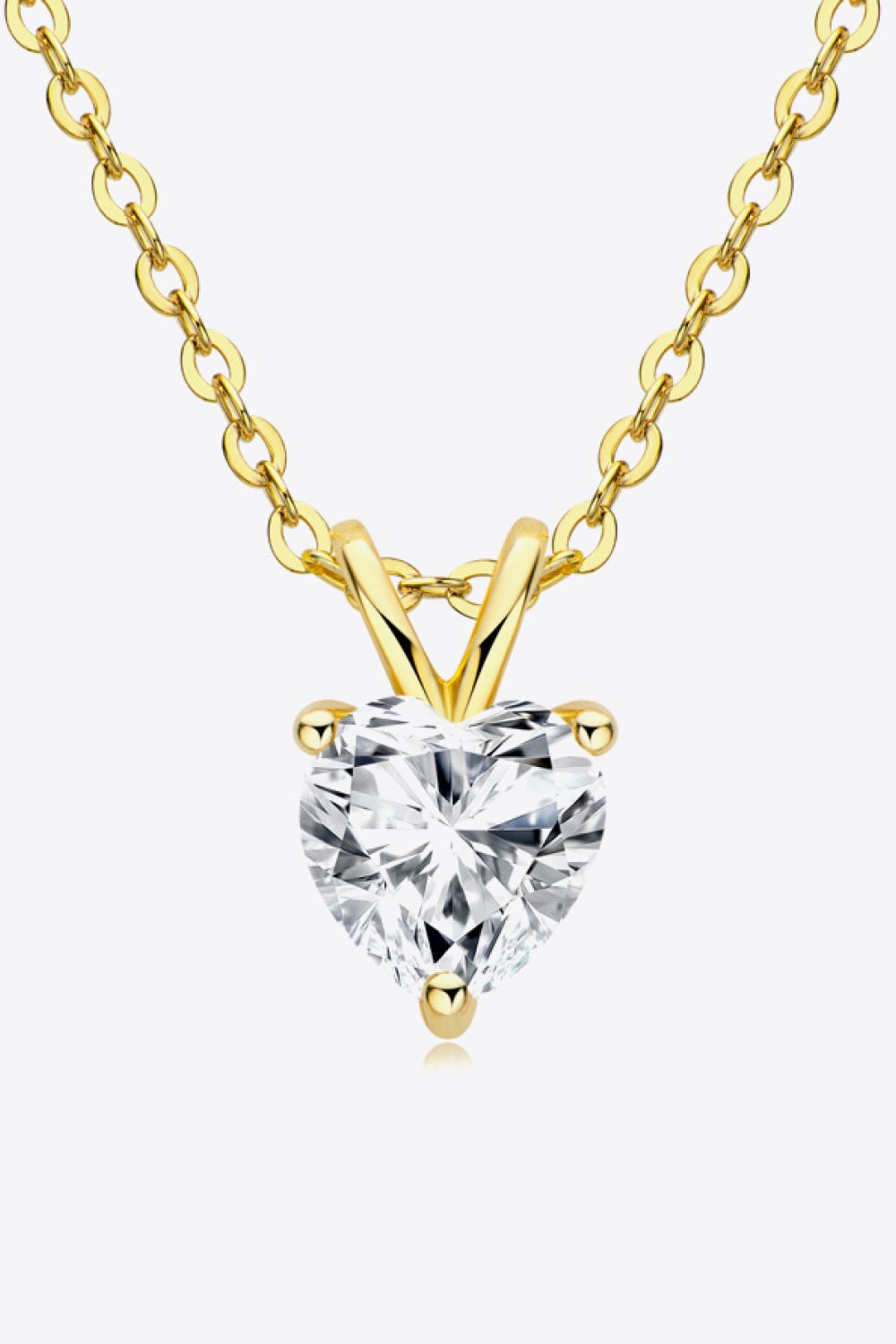 1 Carat Moissanite Heart - Shaped Pendant Necklace - Admiresty