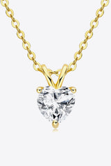 1 Carat Moissanite Heart - Shaped Pendant Necklace - Admiresty