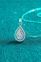 1 Carat Moissanite Teardrop Pendant Necklace - Admiresty