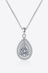 1 Carat Moissanite Teardrop Pendant Necklace - Admiresty