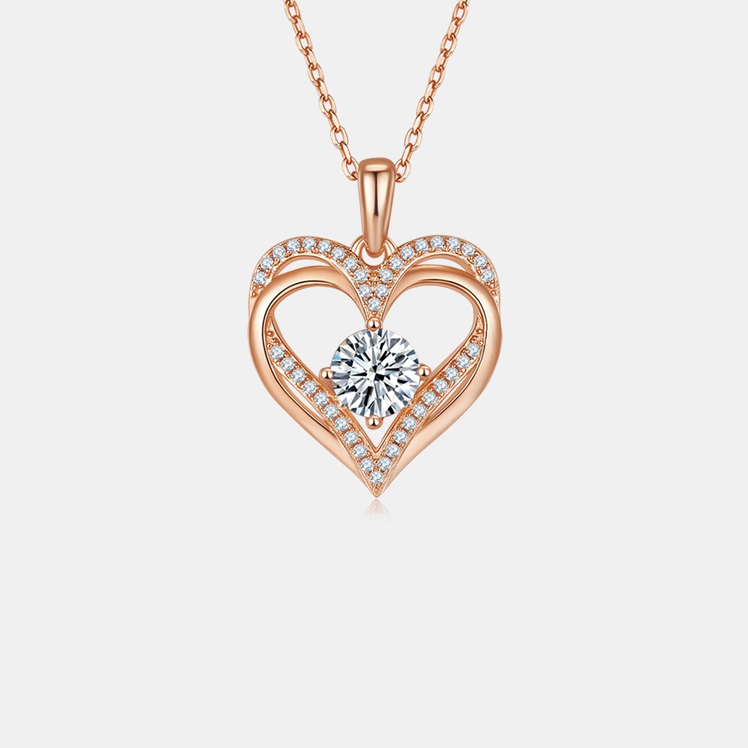 1.2 Carat Moissanite 925 Sterling Silver Heart Necklace - Admiresty