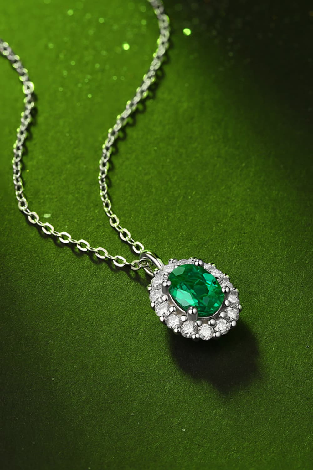 1.5 Carat Lab - Grown Emerald 925 Sterling Silver Necklace - Admiresty