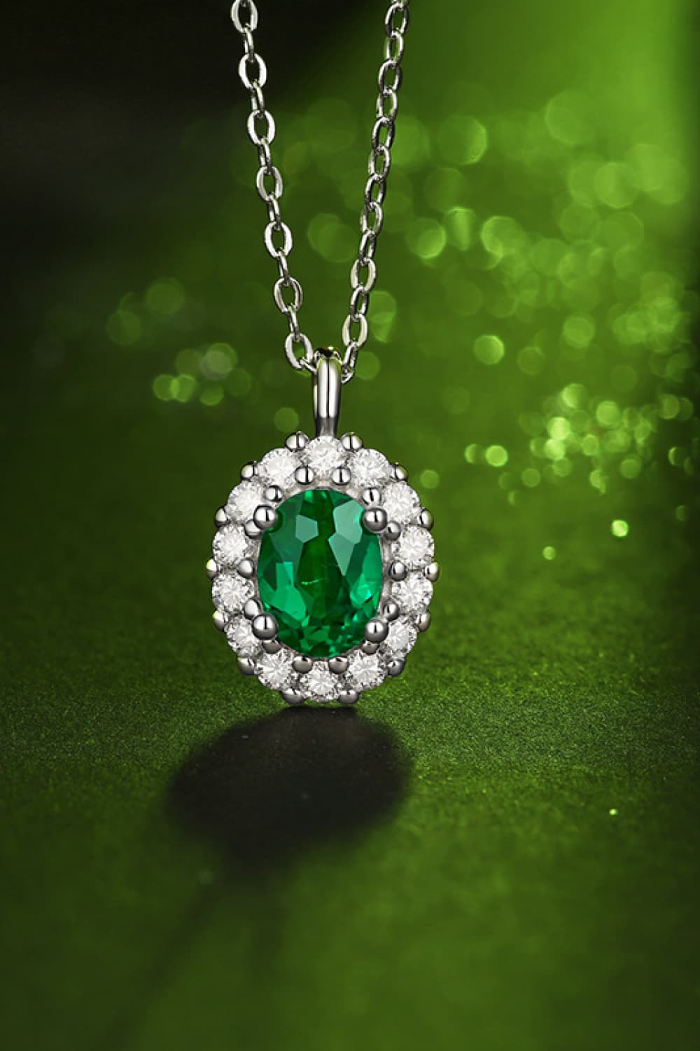 1.5 Carat Lab - Grown Emerald 925 Sterling Silver Necklace - Admiresty