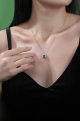 1.5 Carat Lab - Grown Emerald 925 Sterling Silver Necklace - Admiresty