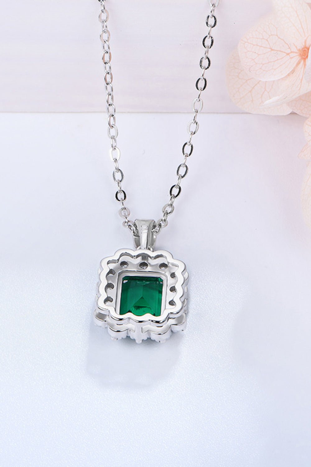 1.5 Carat Lab - Grown Emerald Pendant 925 Sterling Silver Necklace - Admiresty