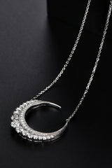 1.8 Carat Moissanite Crescent Moon Shape Pendant Necklace - Admiresty