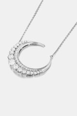 1.8 Carat Moissanite Crescent Moon Shape Pendant Necklace - Admiresty