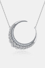 1.8 Carat Moissanite Crescent Moon Shape Pendant Necklace - Admiresty