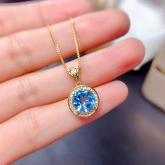 18K Gold - Plated Artificial Gemstone Pendant Necklace - Admiresty