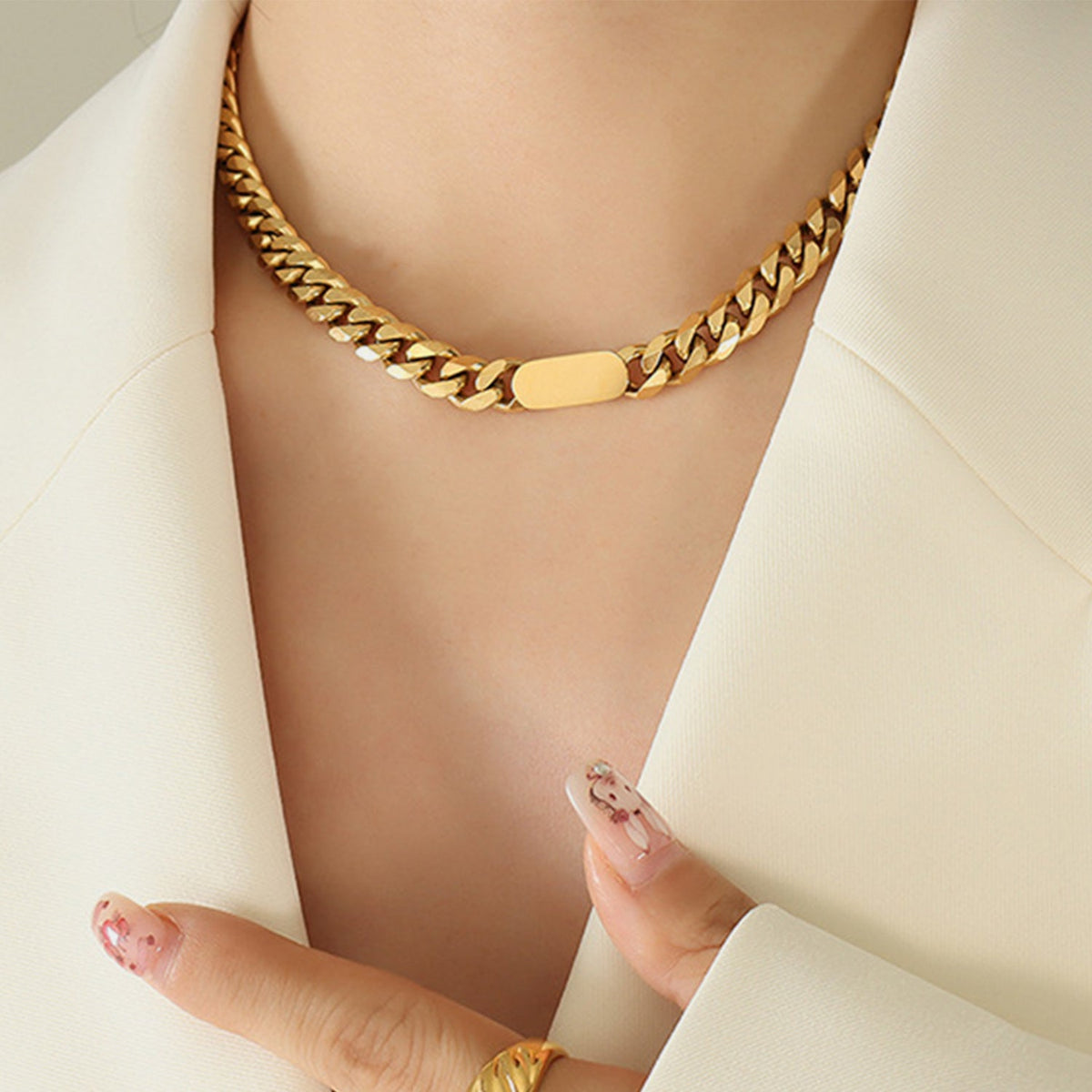 18K Gold - Plated Chain Necklace - Admiresty