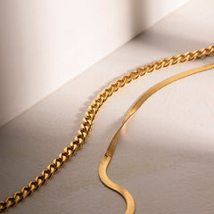 18K Gold - Plated Double Layered Necklace - Admiresty