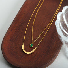 18K Gold - Plated Double - Layered Necklace - Admiresty