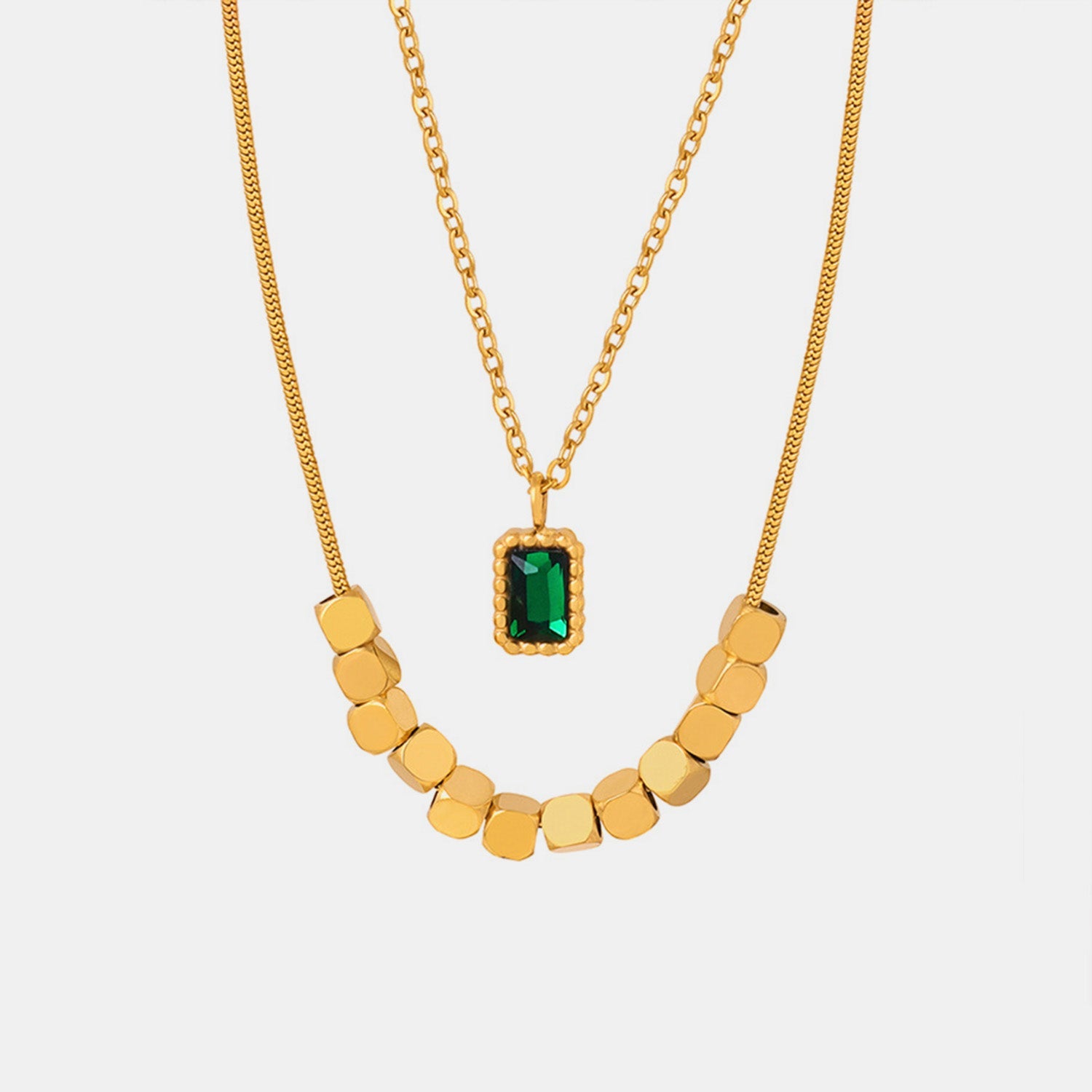 18K Gold - Plated Double - Layered Necklace - Admiresty