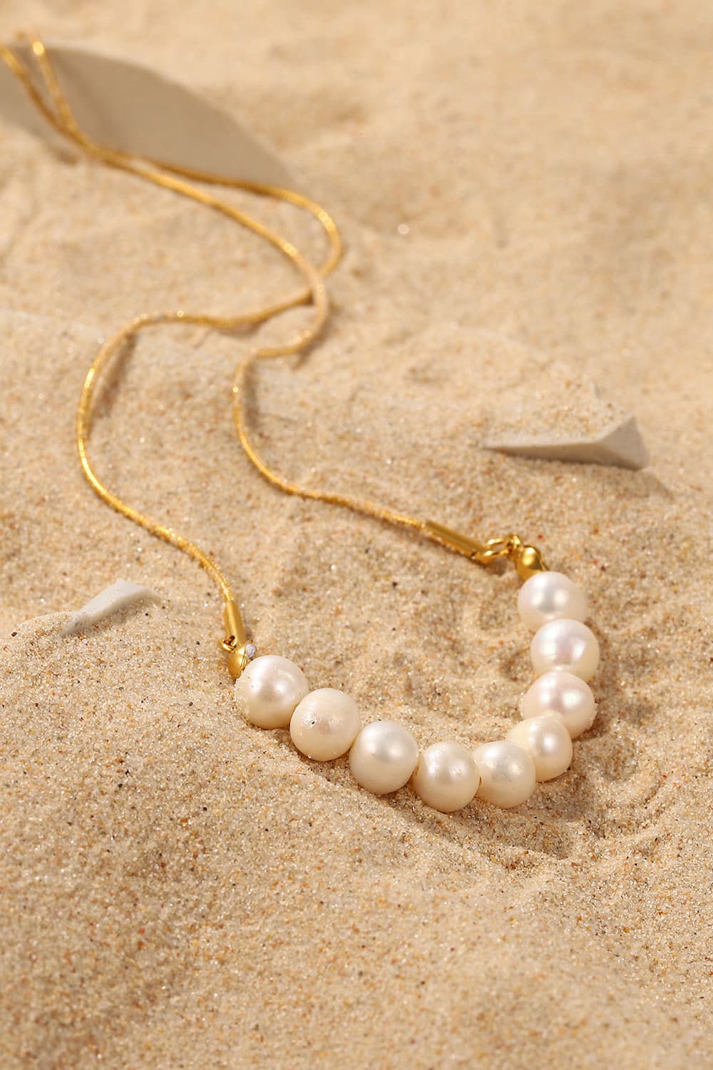 18K Gold - Plated Freshwater Pearl Necklace - Admiresty