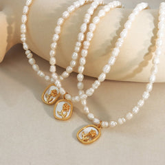 18K Gold - Plated Freshwater Pearl Necklace - Admiresty