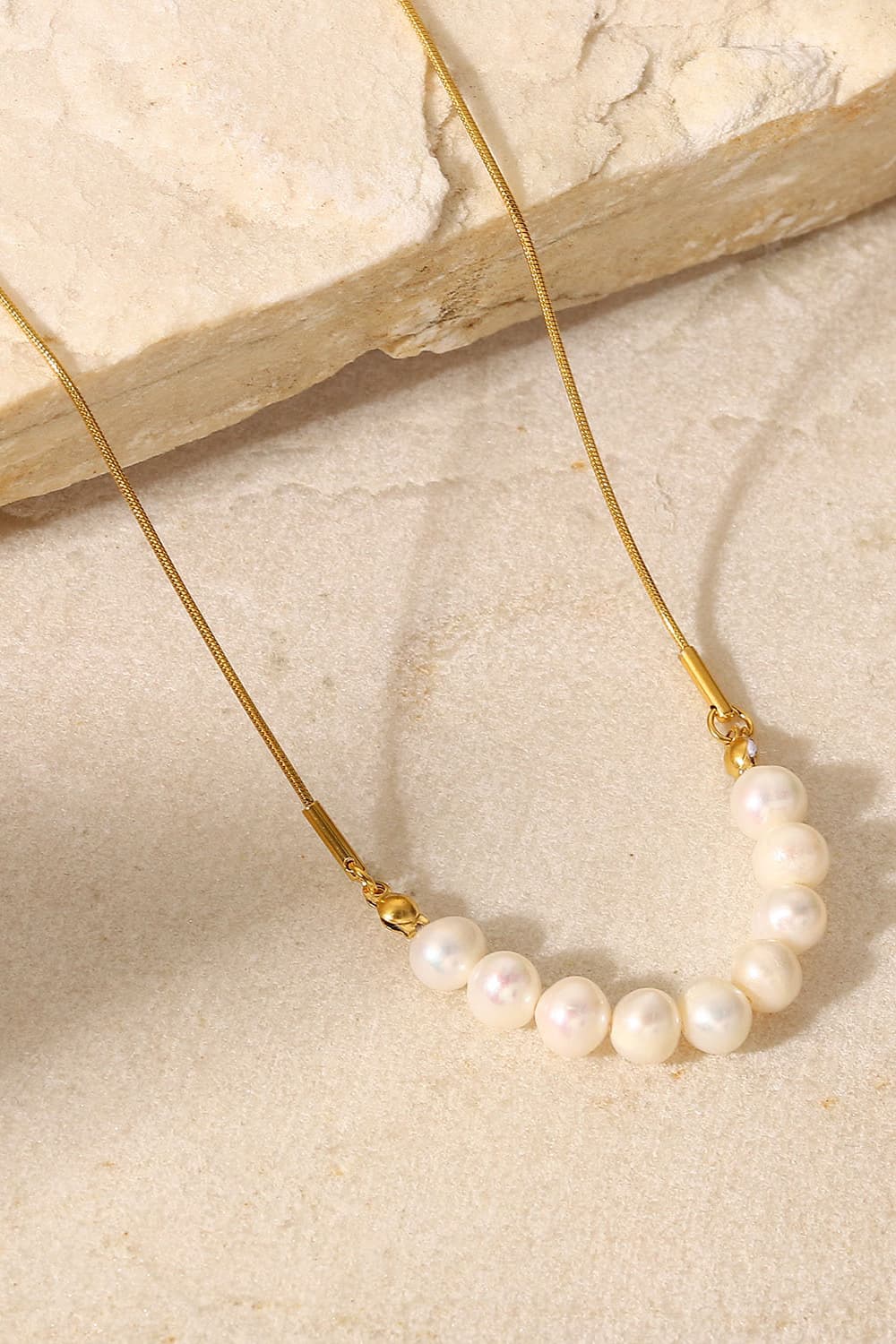 18K Gold - Plated Freshwater Pearl Necklace - Admiresty