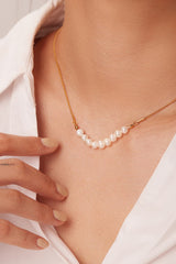 18K Gold - Plated Freshwater Pearl Necklace - Admiresty