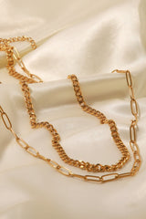 18K Gold Plated Layered Chain Necklace - Admiresty