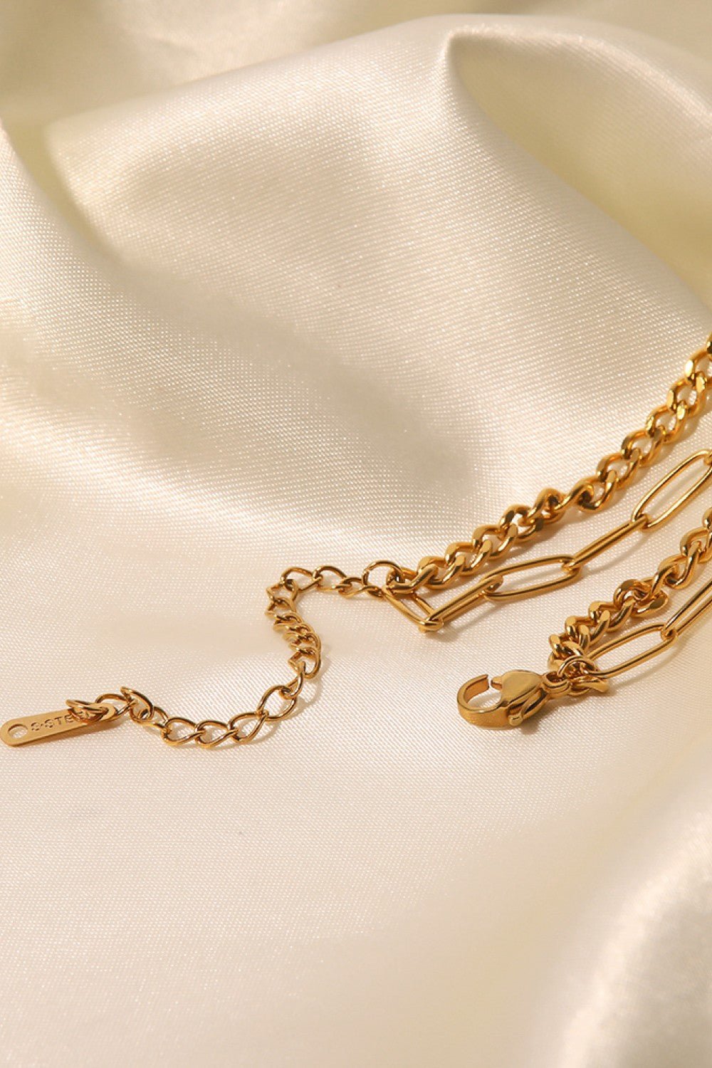 18K Gold Plated Layered Chain Necklace - Admiresty