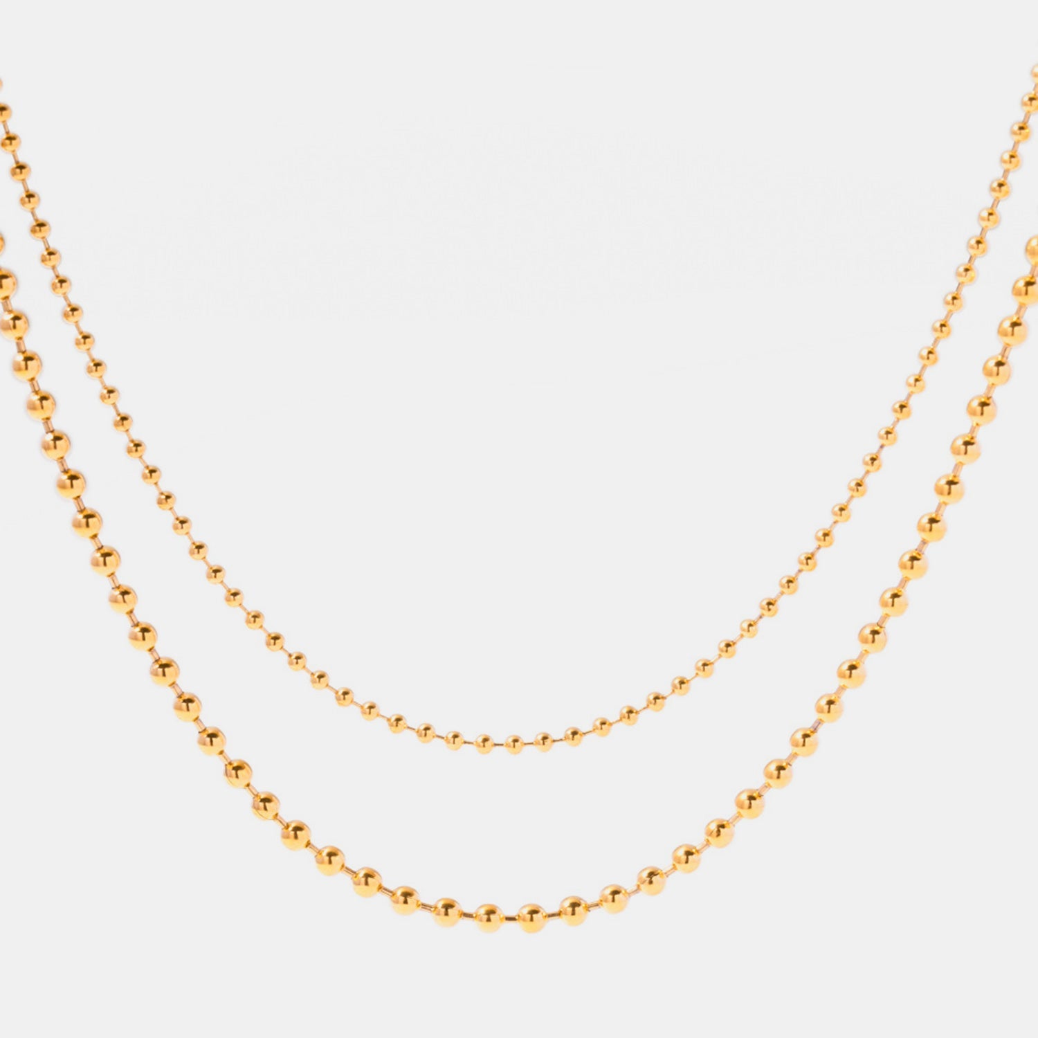 18K Gold - Plated Lobster Closure Bead Necklace - Admiresty