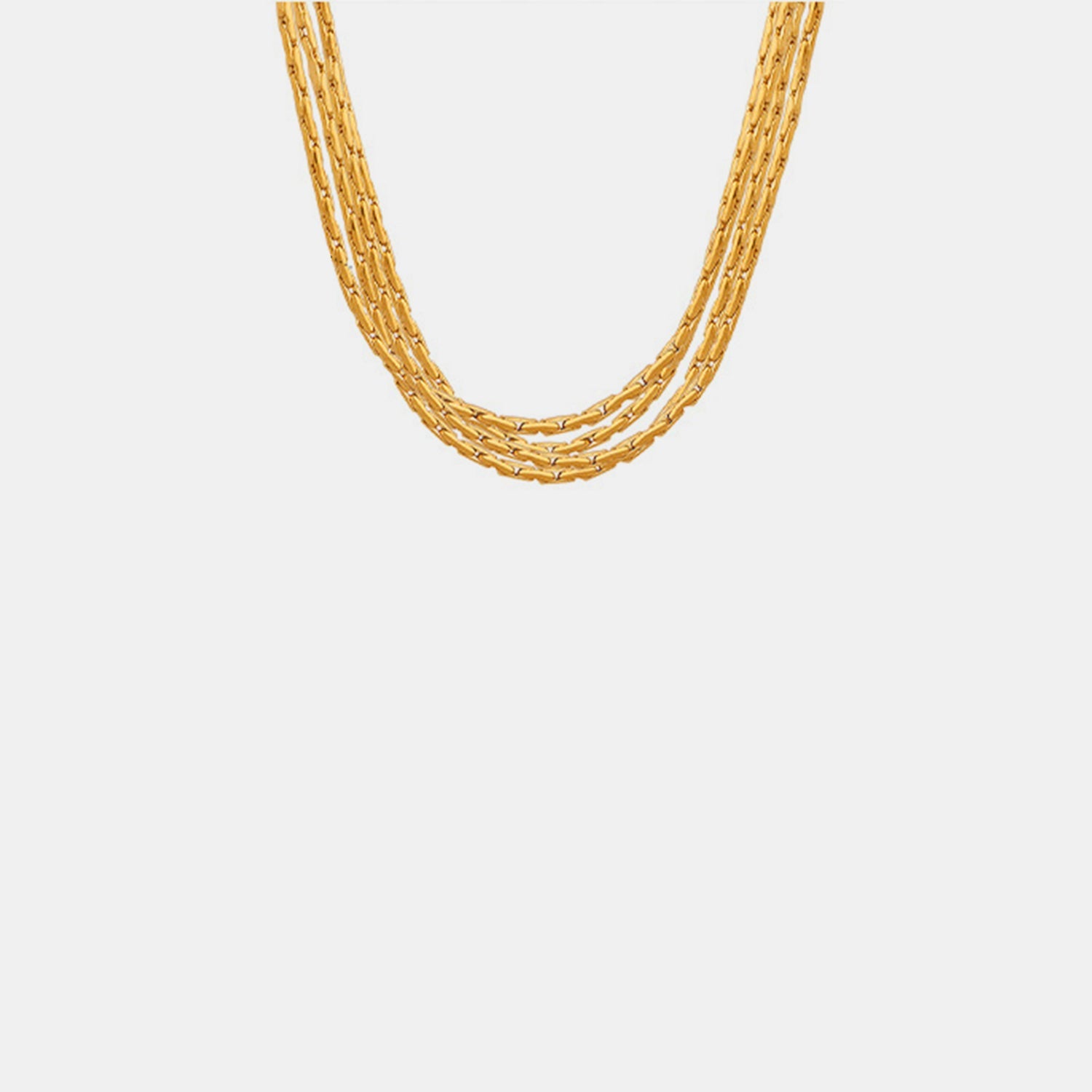 18K Gold - Plated Multi - Layer Clavicle Chain Necklace - Admiresty