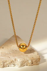 18K Gold - Plated Round Shape Pendant Necklace - Admiresty