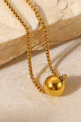 18K Gold - Plated Round Shape Pendant Necklace - Admiresty