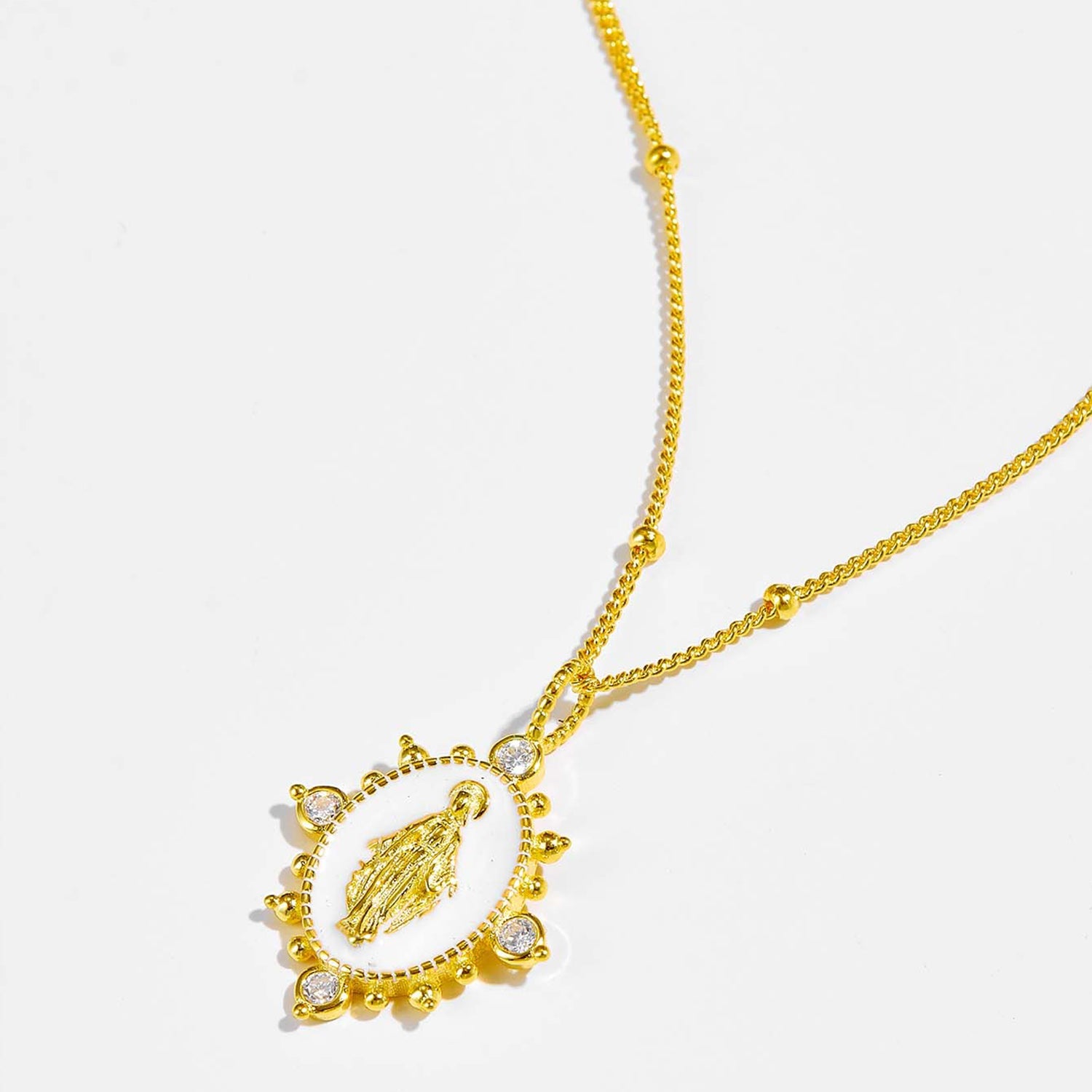 18K Gold - Plated Spring Ring Closure Pendant Necklace - Admiresty