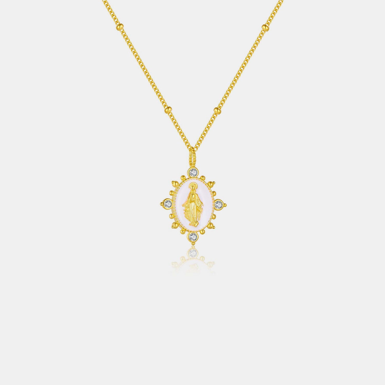 18K Gold - Plated Spring Ring Closure Pendant Necklace - Admiresty