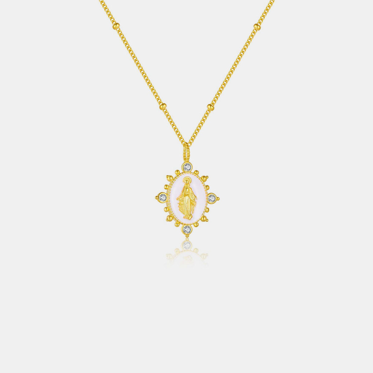 18K Gold - Plated Spring Ring Closure Pendant Necklace - Admiresty