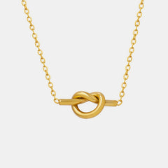 18K Gold - Plated Titanium Steel Knot Necklace - Admiresty