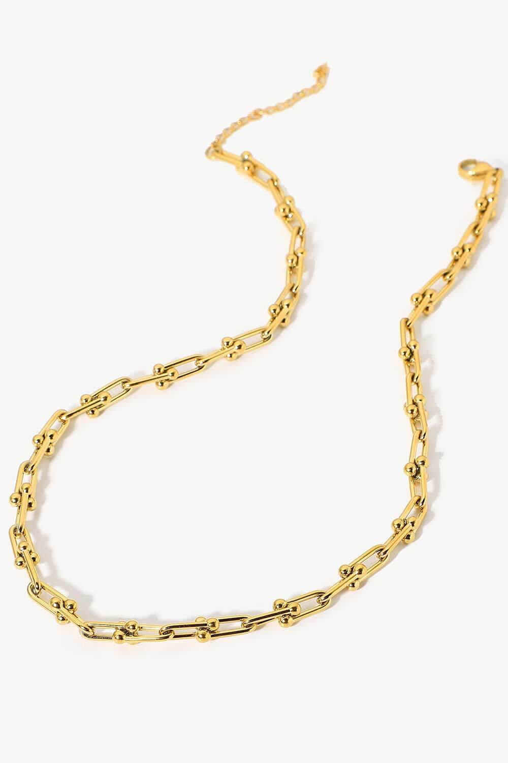 18K Stainless Steel U - Shape Chain Necklace - Admiresty