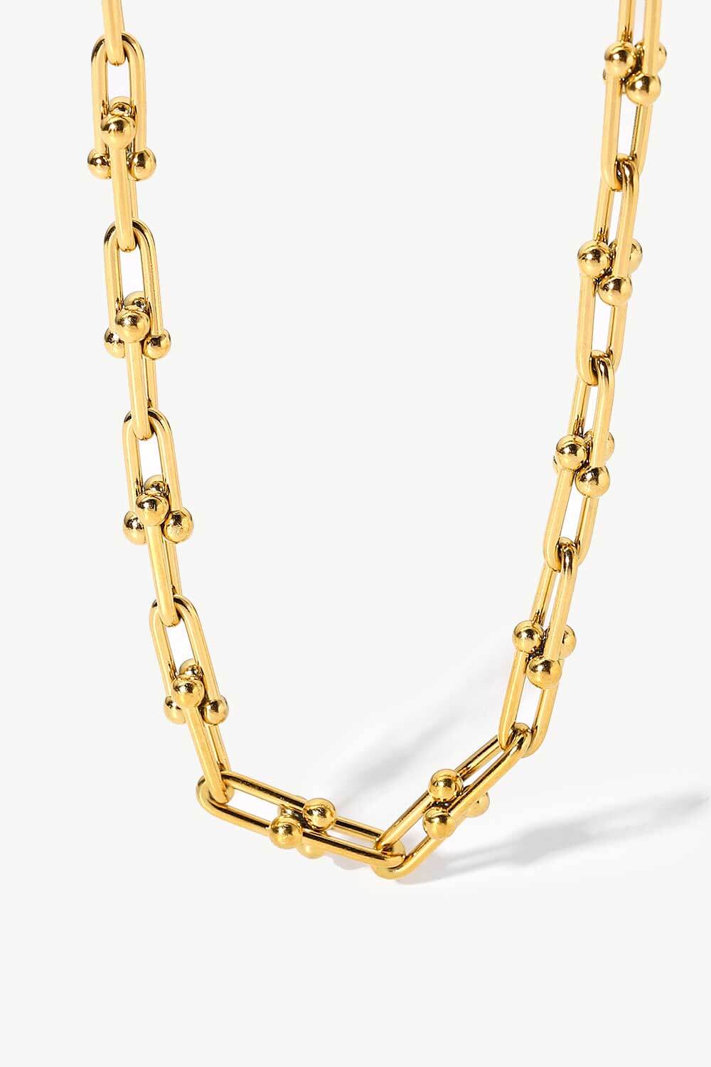 18K Stainless Steel U - Shape Chain Necklace - Admiresty